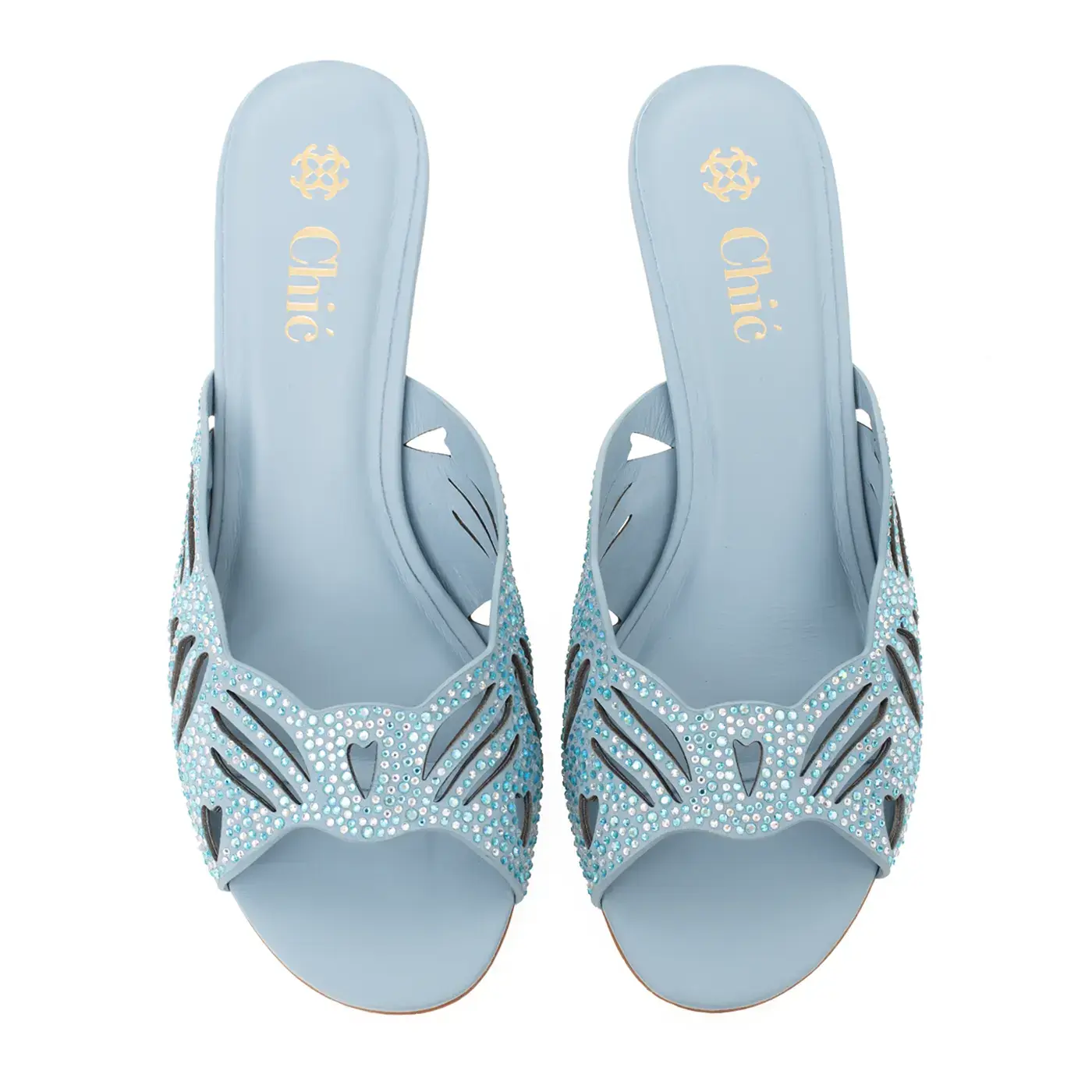 Chic Crystal Cutout Slipper
